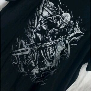 Ei-lo Black Star Wars Mandalorian Cotton Tee T-Shirt Men's Size‎ XL EUC